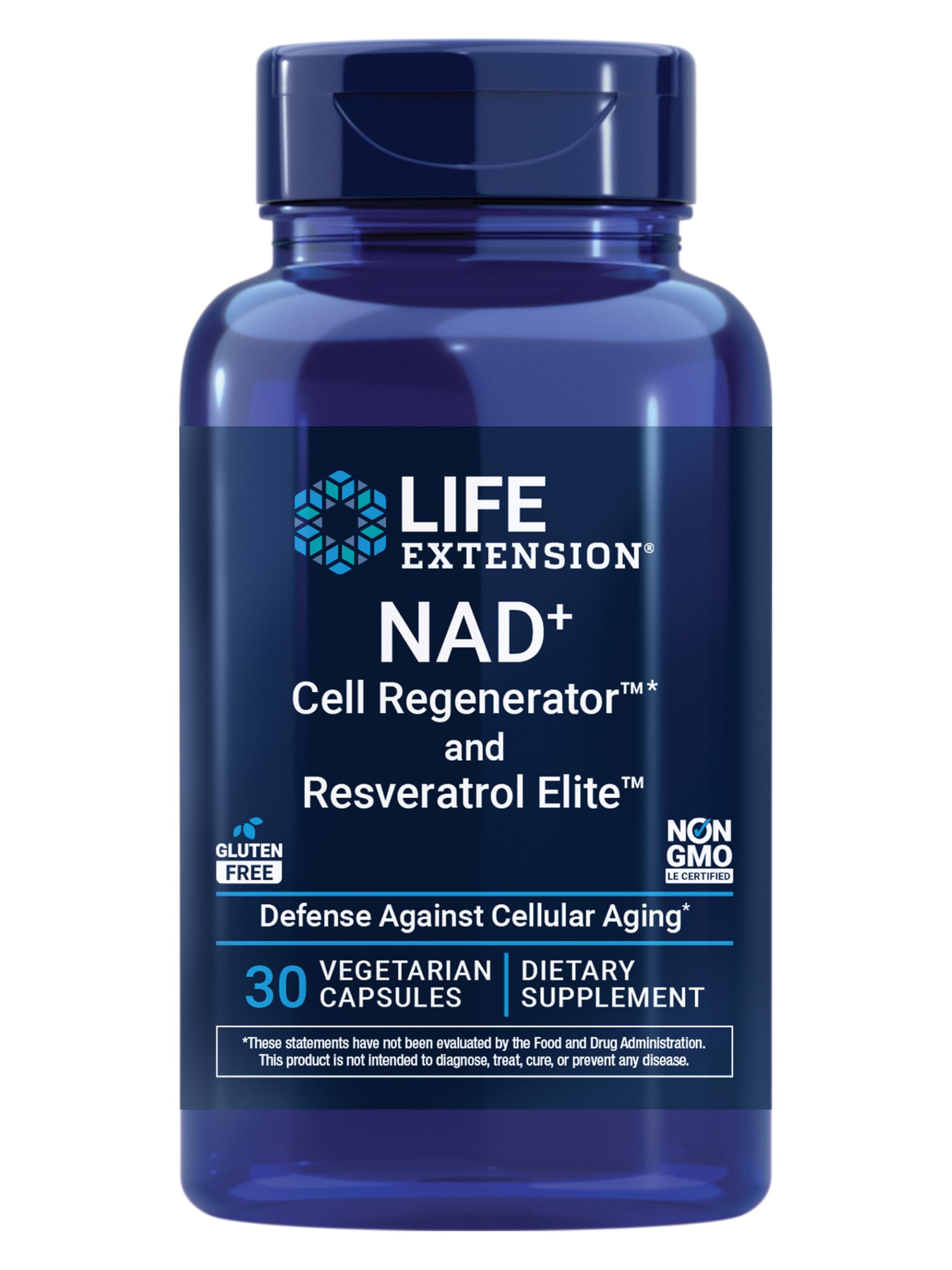 Life Extension NAD+ Cell Regenerator™ and Resveratrol Elite™*, nicotinamide riboside, Trans-resveratrol, quercetin, Fisetin, Heart Health, Healthy Aging, Vegetarian, Non-GMO, Gluten Free, 30 Capsules Life ExtensionAu supplements
