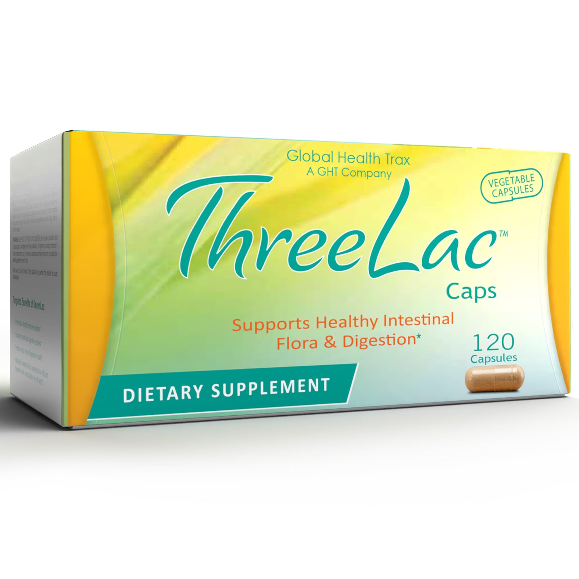 Global Health Trax GHT - ThreeLac Probiotic Capsules, 120 Count - Comprehensive Digestive Support for Men, Women, and Children - Immune System and Gut Balance, Non-GMO ght Global Health TraxAu supplements