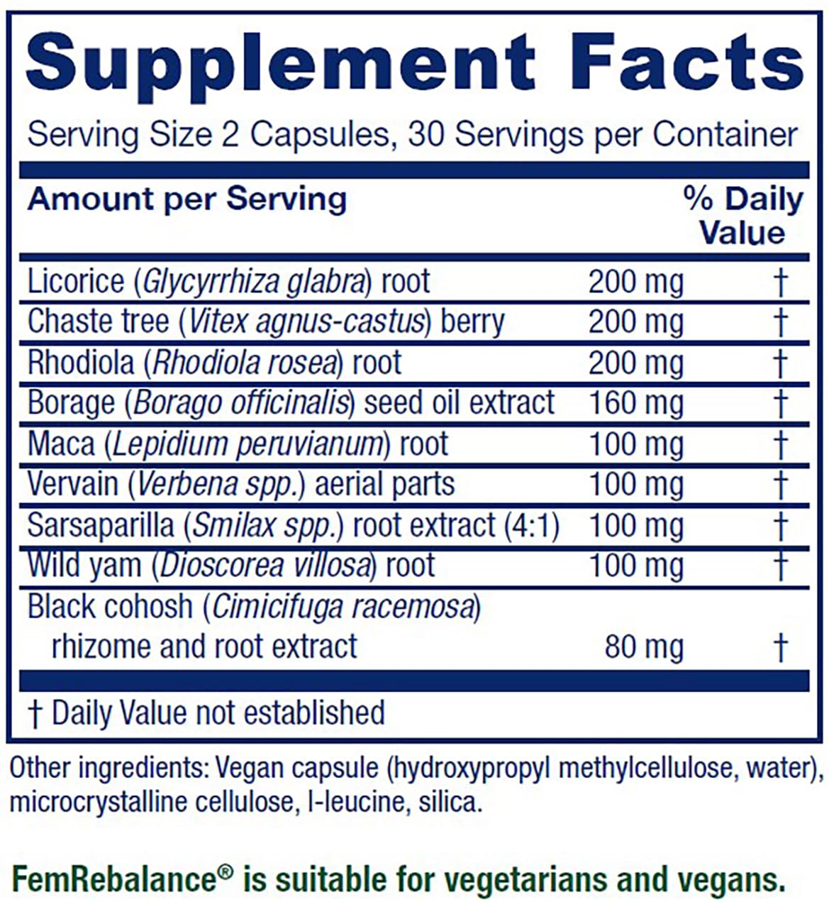 Vitanica FemRebalance, Hormone Balance Support for Women, Vegan, 60 Capsules VitanicaAu supplements
