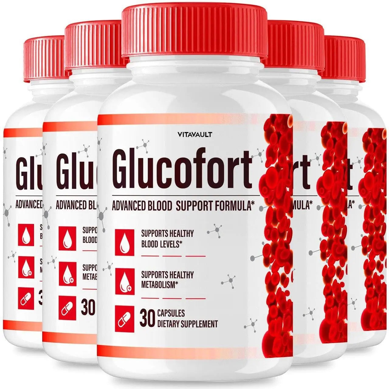 (5 Pack) Glucofort, Max Advanced Blood Support Formula Capsules VitavaultAu supplements