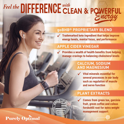 Purely Optimal Premium Keto+Apple Cider Vinegar Pills - Promote Ketosis, Boost Energy Purely OptimalUS supplements