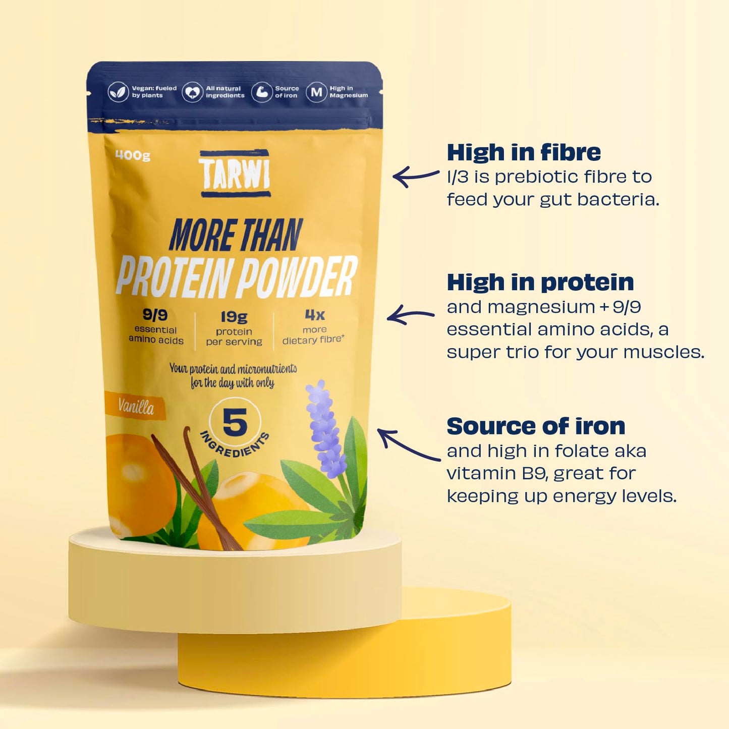 Tarwi Lupin 100% Natural No Bloating Vegan Protein Powder + High Fibre Gut Friendly Plant Based Protein TarwiUS supplements