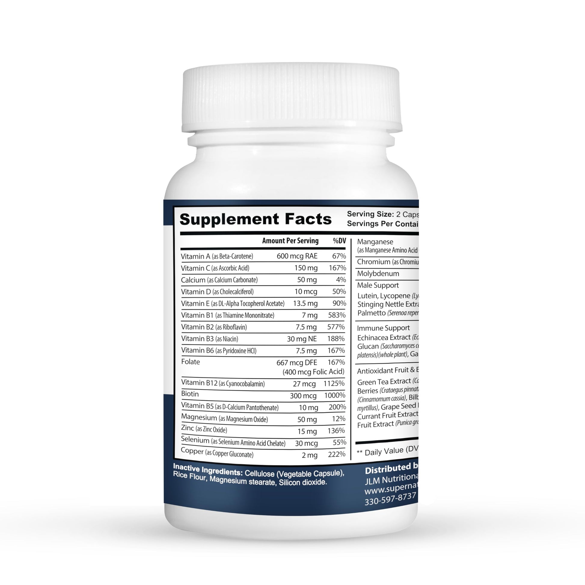 Super Naturals Men's Daily Multivitamin Energy Enhancer and Immune System Support for Men (60 Capsules, 30 Day Supply) JLM NUTRITIONALSUS supplements