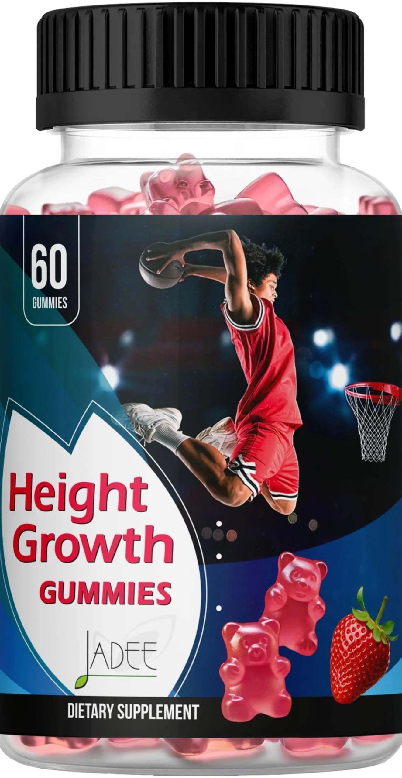 Jadee Height Growth Gummies for Teens & Kids Calcium 325mg, Teen Vitamins D3,K2,C, Magnesium, Ashwagandha, Zinc, L-Arginine JadeeAu supplements