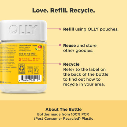 OLLY Extra Strength Daily Energy Gummy, Caffeine Free, 1000mcg Vitamin B12, CoQ10, Goji Berry, Adult Chewable Supplement OLLYUS supplements