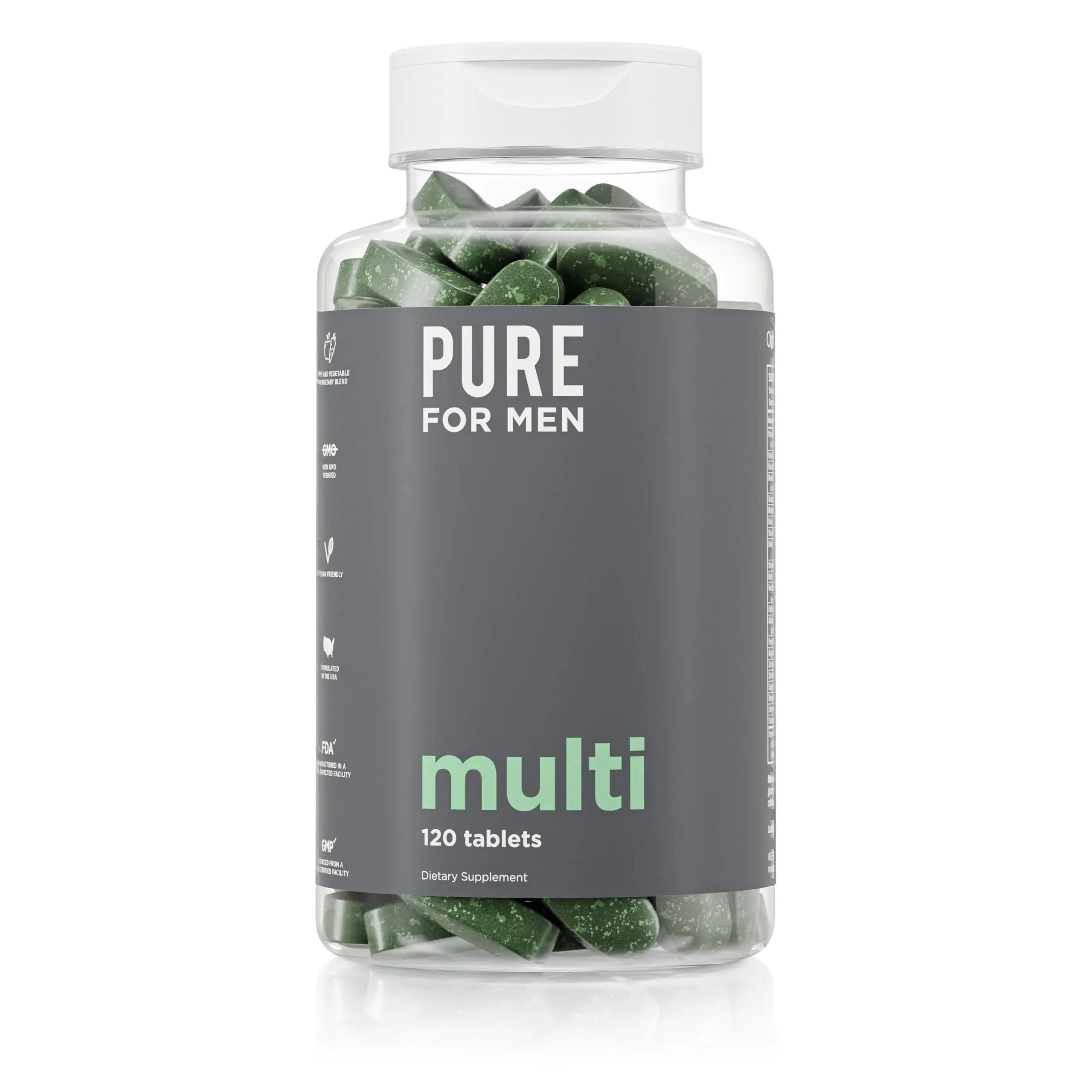 Pure for Men Multivitamin Supplement | Energy, Mood Support, Strong Bones, Antioxidants, Minerals | Vitamins A, B, C, D, Magnesium, Calcium | Pure for MenAu supplements