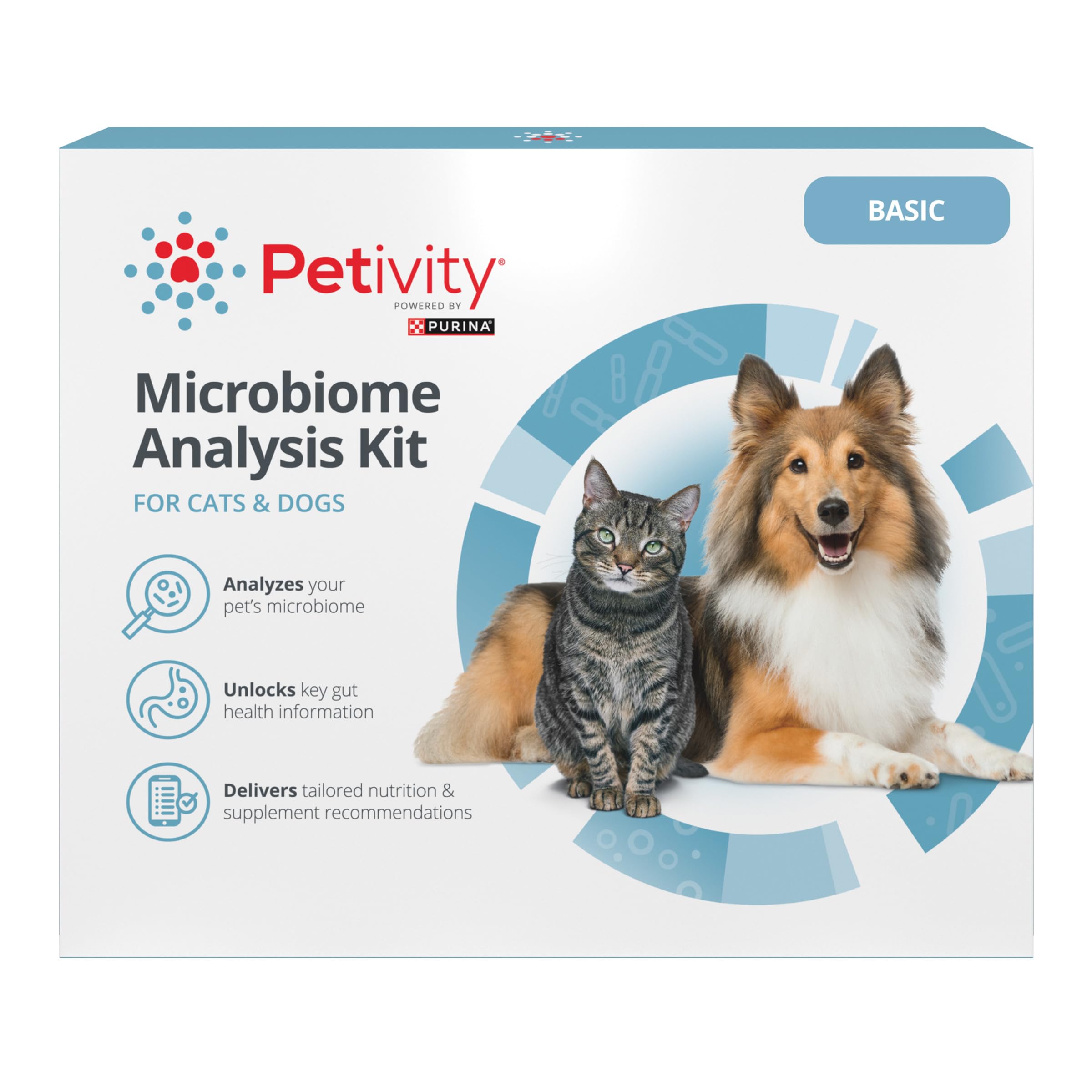 Petivity Microbiome Analysis Kit — Basic for Cats and Dogs, Powered by Purina - 4.8 oz. Box petivityAu supplements