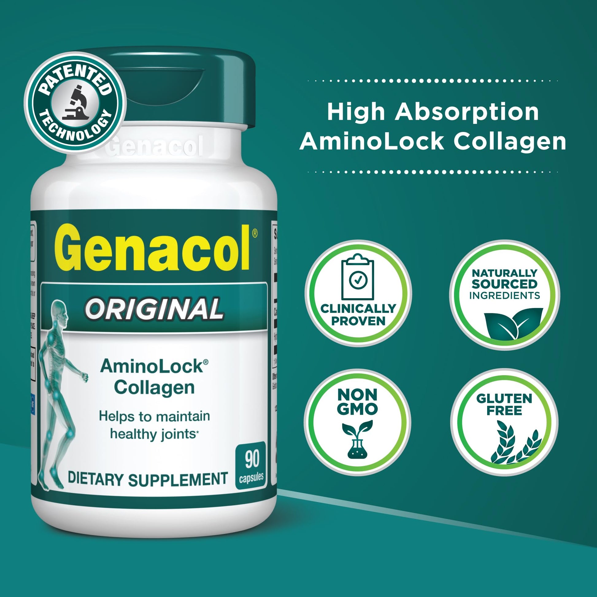 Collagen Peptides Joint Supplements for Men & Women by Genacol | Exclusive Hydrolyzed Collagen Pills | Helps Maintain Healthy Joints | Colageno Hidrolizado | Genacol Original 180 Capsules GenacolAu supplements