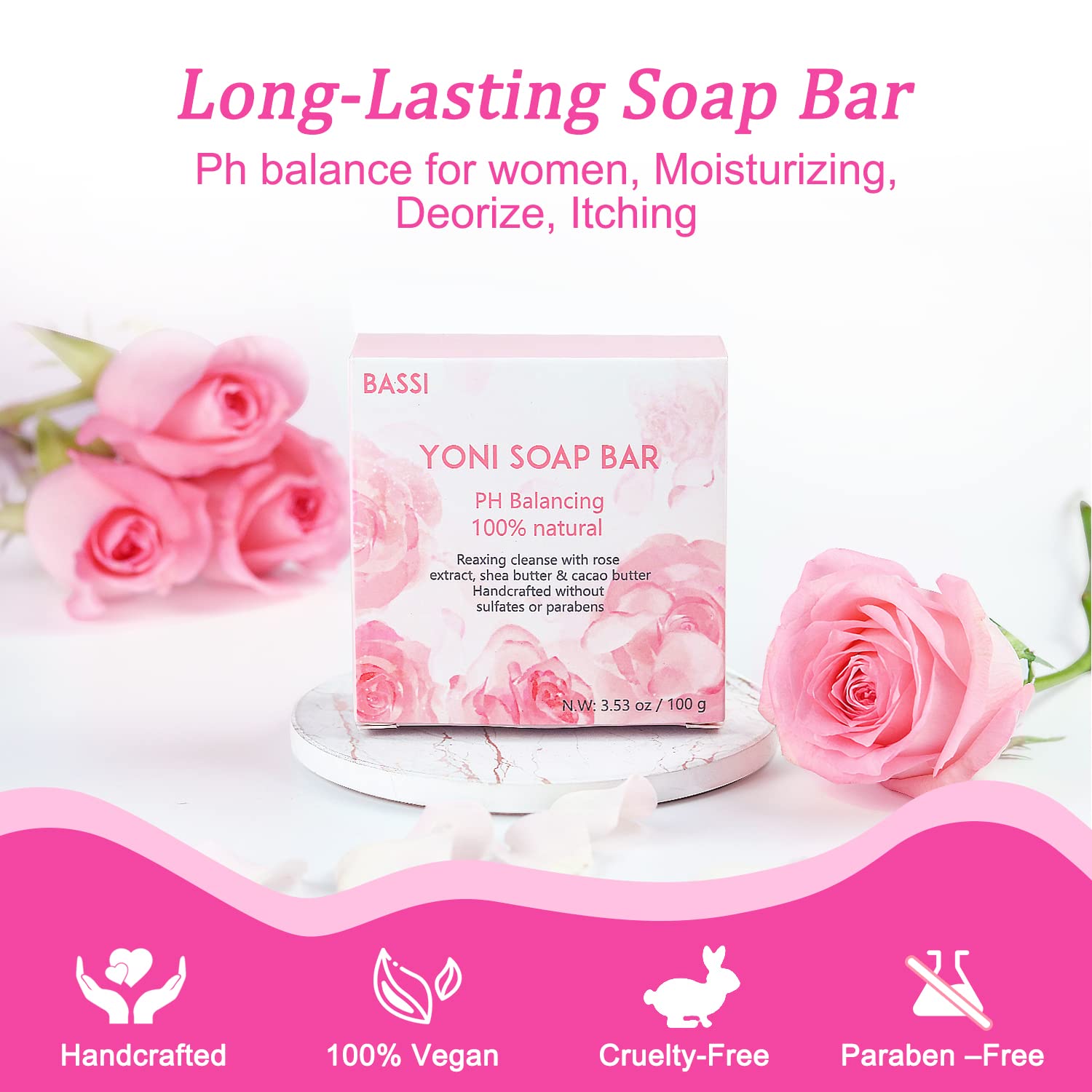 Yoni Soap Bars Vaginal Wash 2 PCS, 100% Natural Organic Yoni Bar Soap for Women Ph Balance Yoni BASSIAu supplements