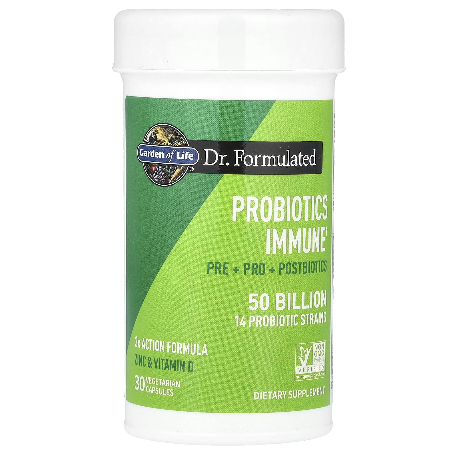 Garden of Life Dr. Formulated Pre, Post & Probiotics Immune Support with Prebiotics & Postbiotics – 50 Billion CFU, Gut & Digestive Health Support, Zinc & Vitamin D3, Vegan, 30 Day Supply Garden of LifeAu supplements