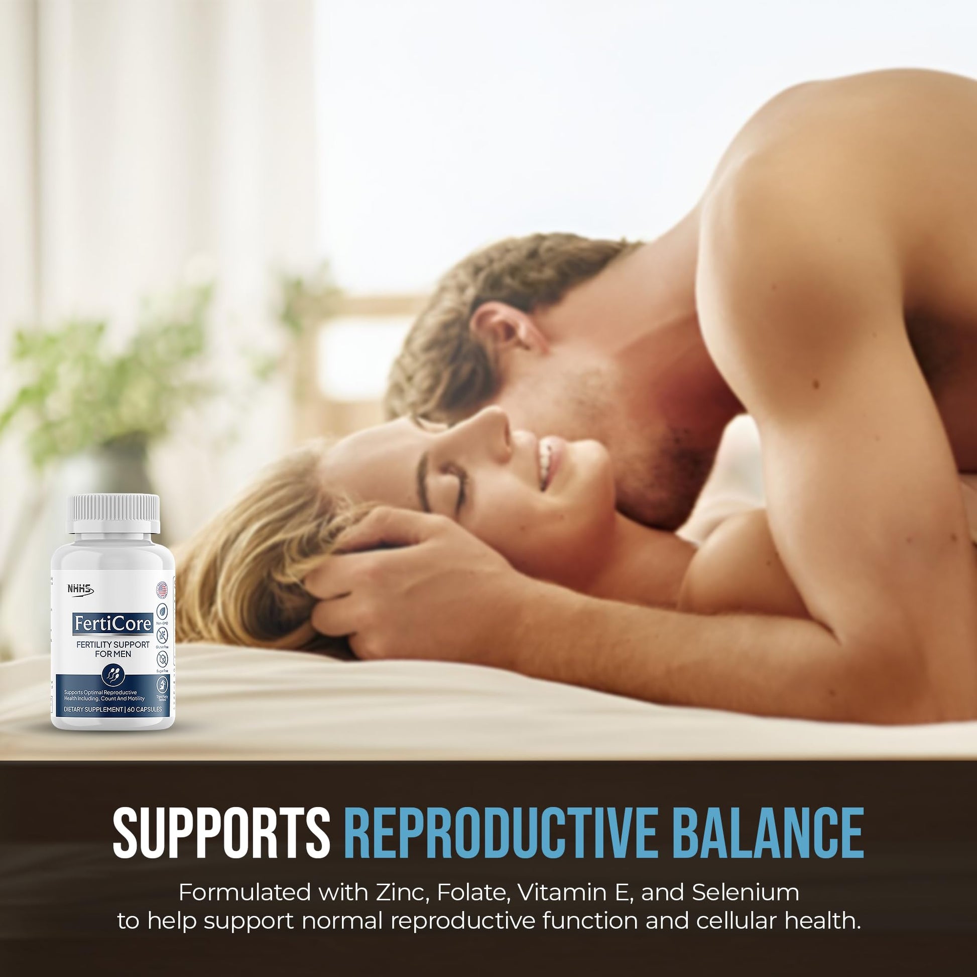 NHHS FertiCore – Men’s Fertility & Reproductive Wellness Supplement – Supports Sperm Health, Motility & Vitality – with Vitamins, Minerals, Amino Acids & Antioxidants – Made in USA, 60 Capsules NHHSAu supplements