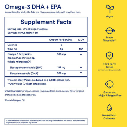 Ritual Omega 3 - Vegan - Science-Backed Dose of DHA & EPA Fatty Acids in 2:1 Ratio, Bioavailable, Brain and Heart Health Support, Minimal Burp-Back, Sustainably Sourced Microalgae, 30 Day Supply RitualUS supplements