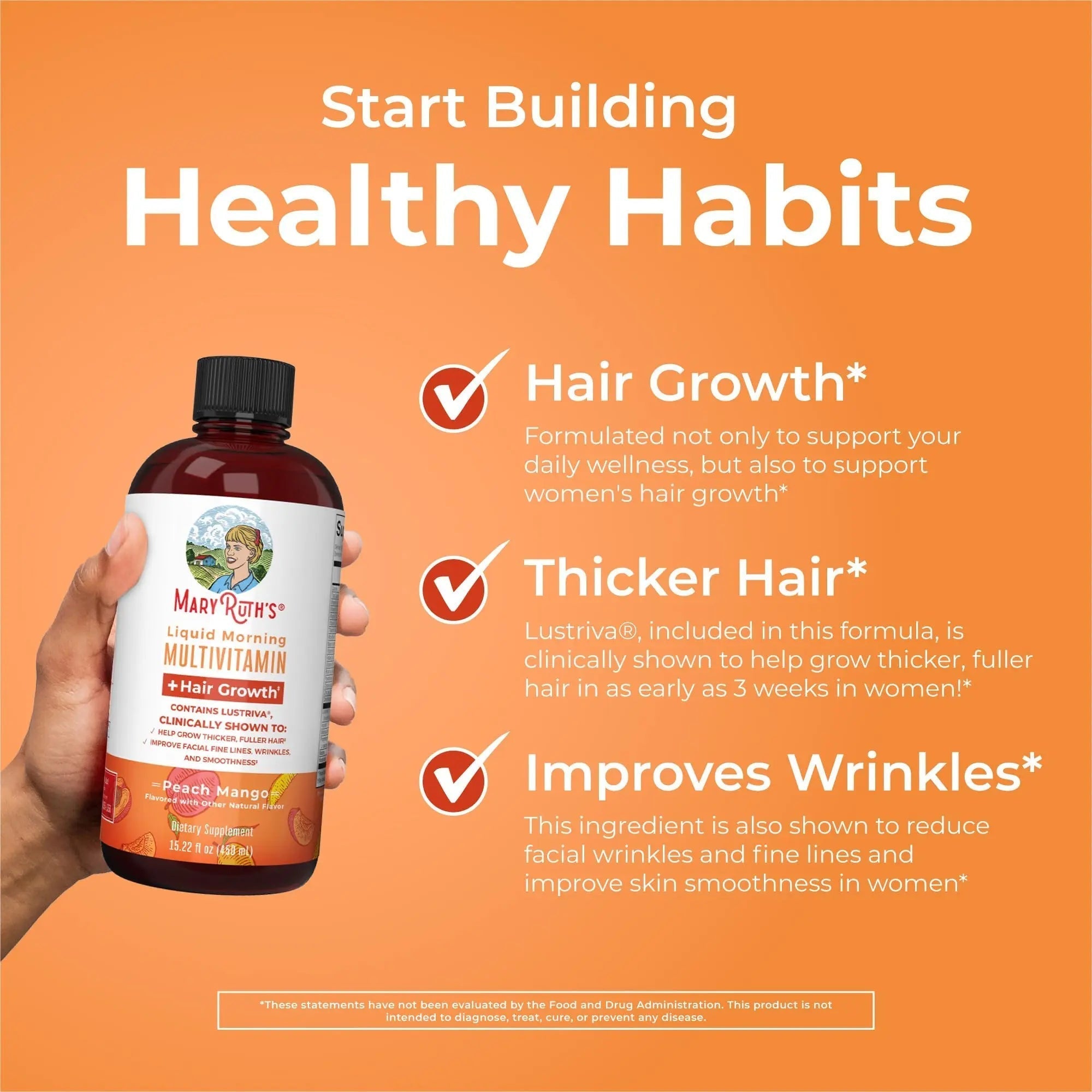 MaryRuth's Morning Multivitamin +Hair Growth (Peach Mango, 15oz), Nighttime Multimineral (Coconut, 15oz) & Probiotic Drops (2oz) | MARYRUTH'SAu supplements
