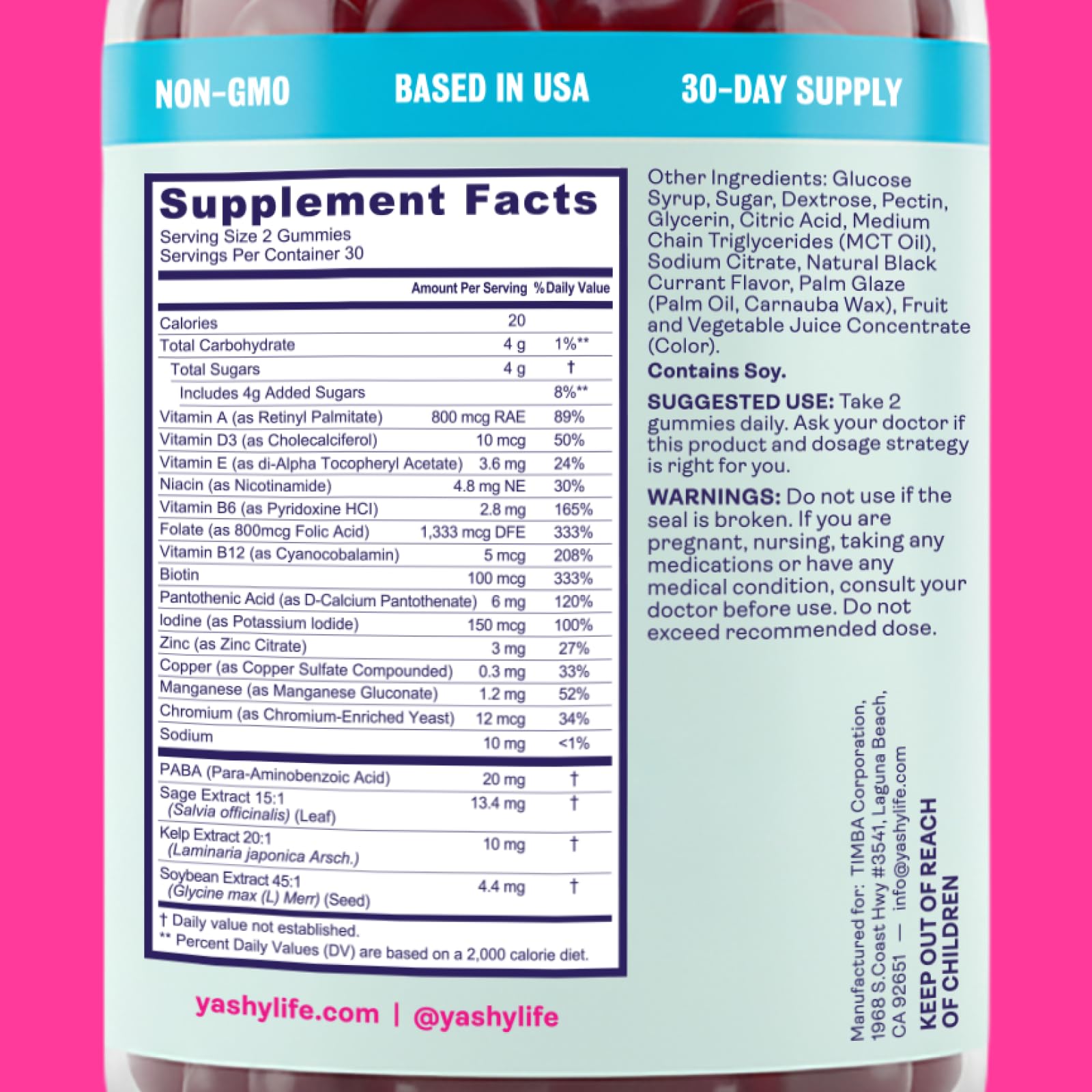 Yashy Gummies for Menopause | Hormone-Free Supplements for Women | Clinically Backed | 30 Servings | Helps Alleviate Hot Flashes, Night Sweats, & Mood Swings | Supports Libido | BlackBerry Flavor YASHYAu supplements