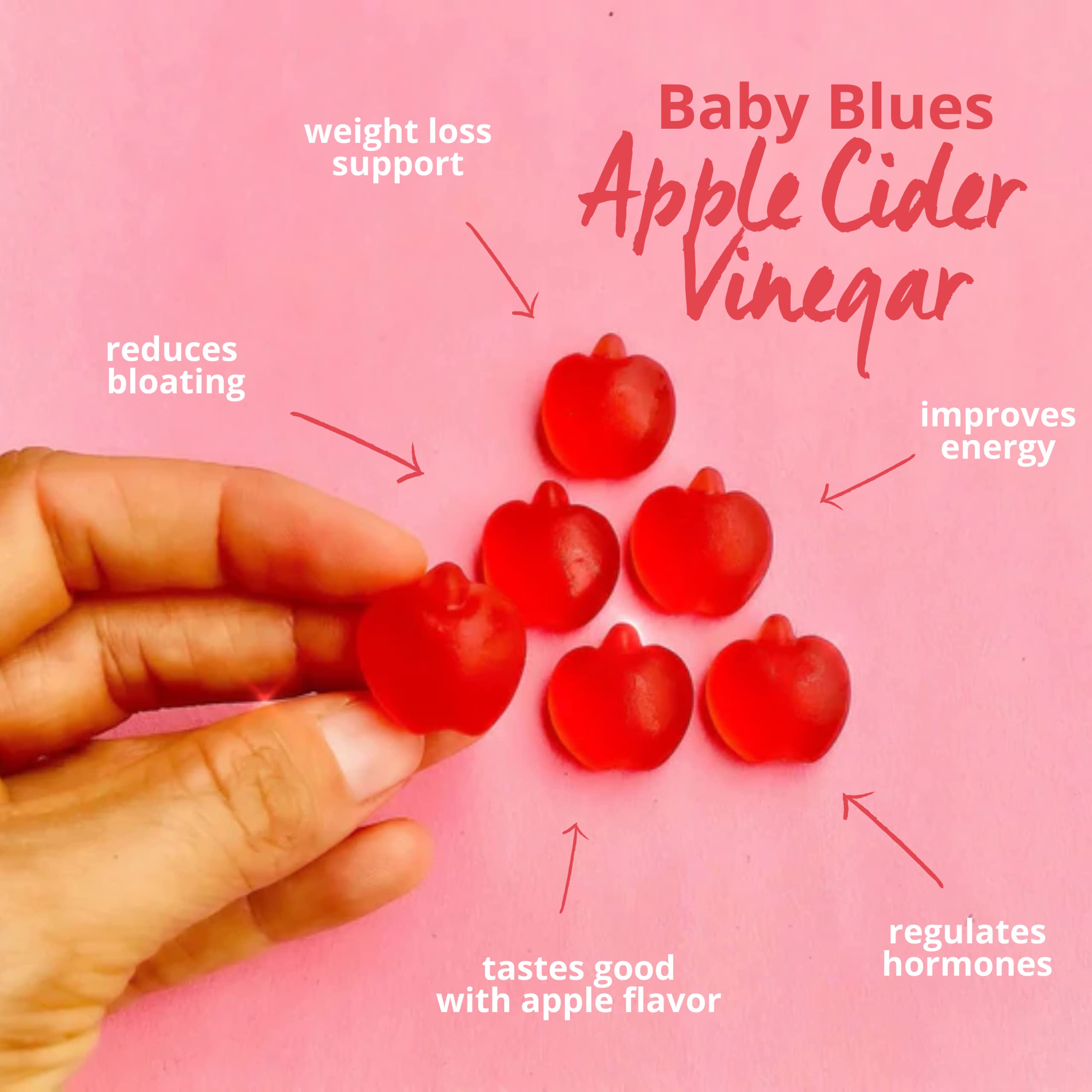 Baby Blues Apple Cider Vinegar Gummies - Vegan, Non-GMO & Gluten-Free, Postpartum Dietary Supplement Baby BluesAu supplements