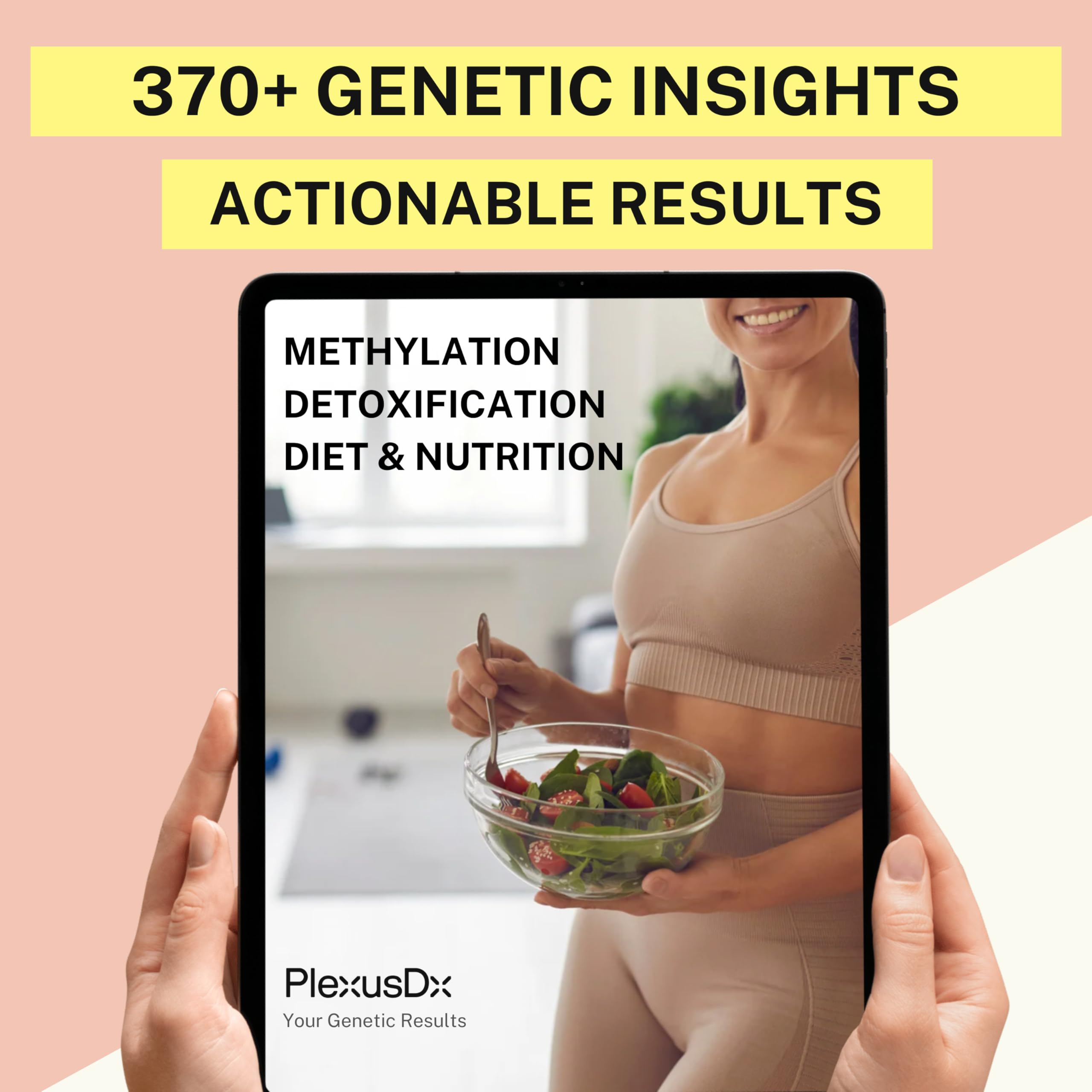 Genetic Methylation Test Kit & MTHFR Testing Kit | 370+ DNA Reports Including MTHFR Gene Variants, COMT, Folate, B12, Riboflavin, Choline, Glucose, Keto Diet | Supplement & Diet Recommendations PlexusDXAu supplements