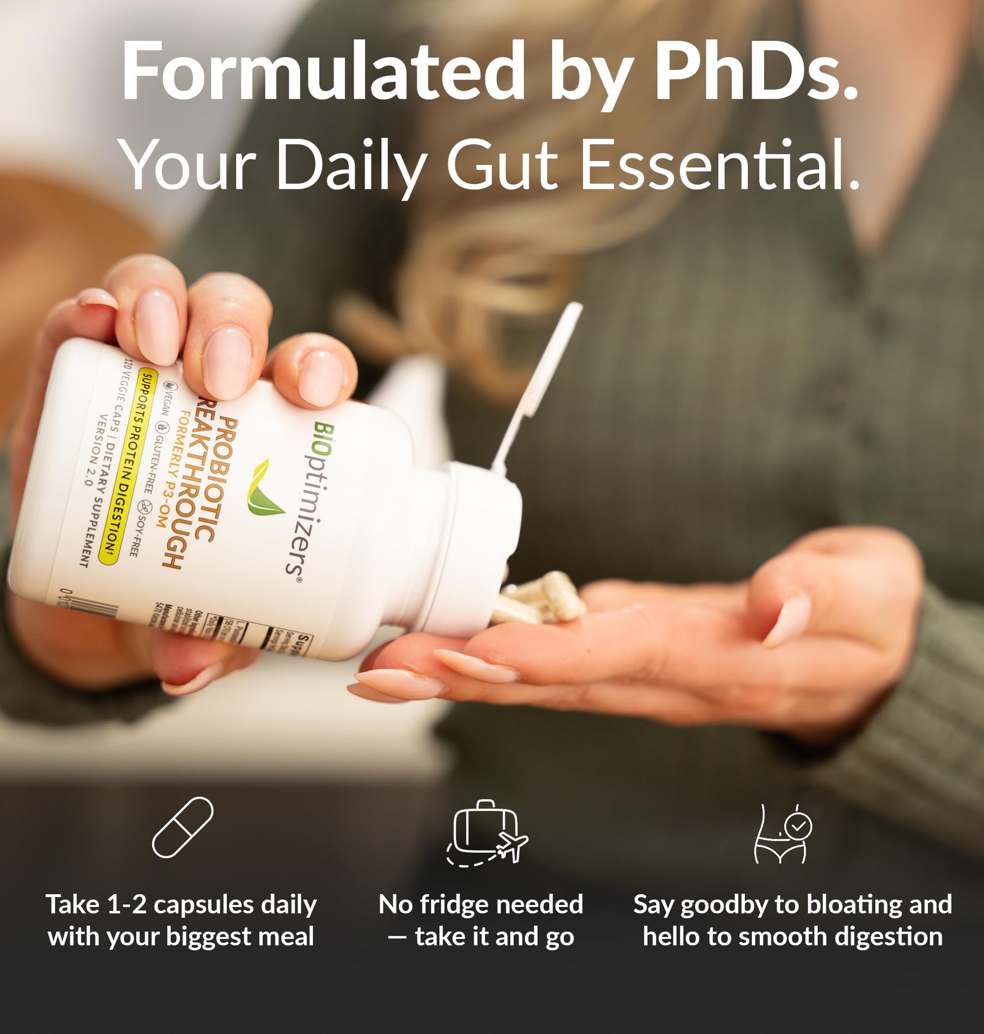 BIOptimizers Probiotic Breakthrough – Lactobacillus Plantarum OM Probiotics & Prebiotics Health Supplement for Gut, Digestive & Immune Support Probiotics for Women Men Elderly– 30 Vegan Capsules BIOptimizersAu supplements