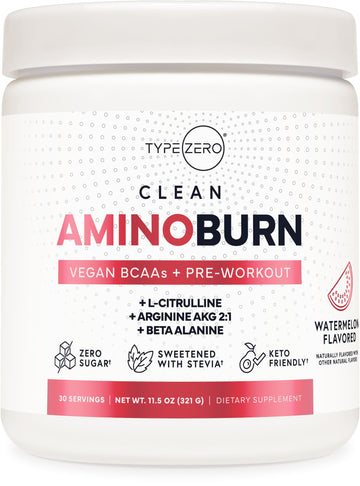 Type Zero AminoBurn (Watermelon Flavored) - Vegan Amino Acids BCAA Drink Sugar-Free Energy Drink Powder & Amino Acids Supplement - Natural Energy Type ZeroUS supplements