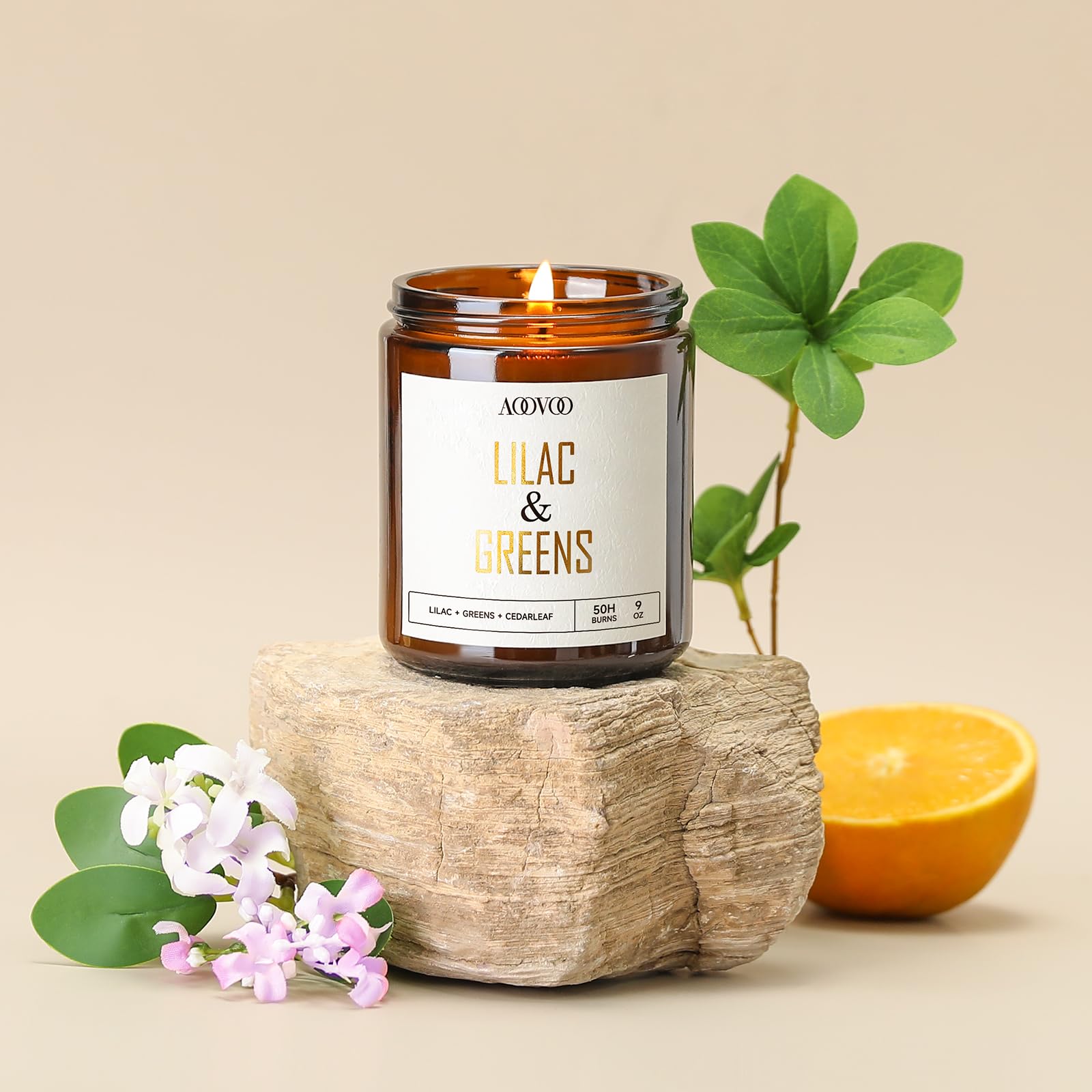 AOOVOO Lilac Candle, Candles Gifts for Women, Green Leaves Lilac Candle, Scented Candle AOOVOOAu supplements