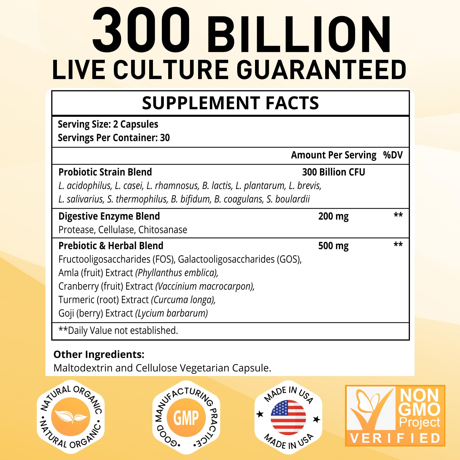 Probiotics for Women & Men, 300 Billion CFU 11 Strains, Probiotic with Organic Herbal GOGOSATISAu supplements