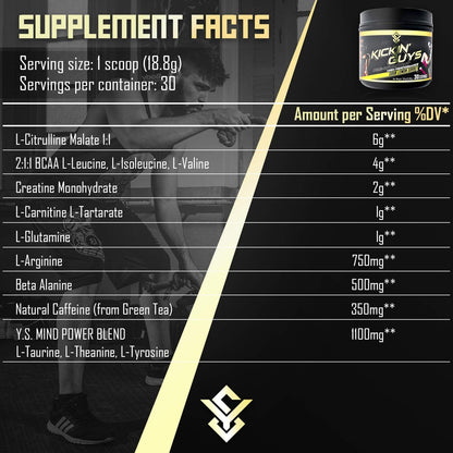 Kickin' Guys Pre Workout Powder Sports Nutrition Supplement - Explode Energy & Performance Yulian Svitolin LLCUS supplements