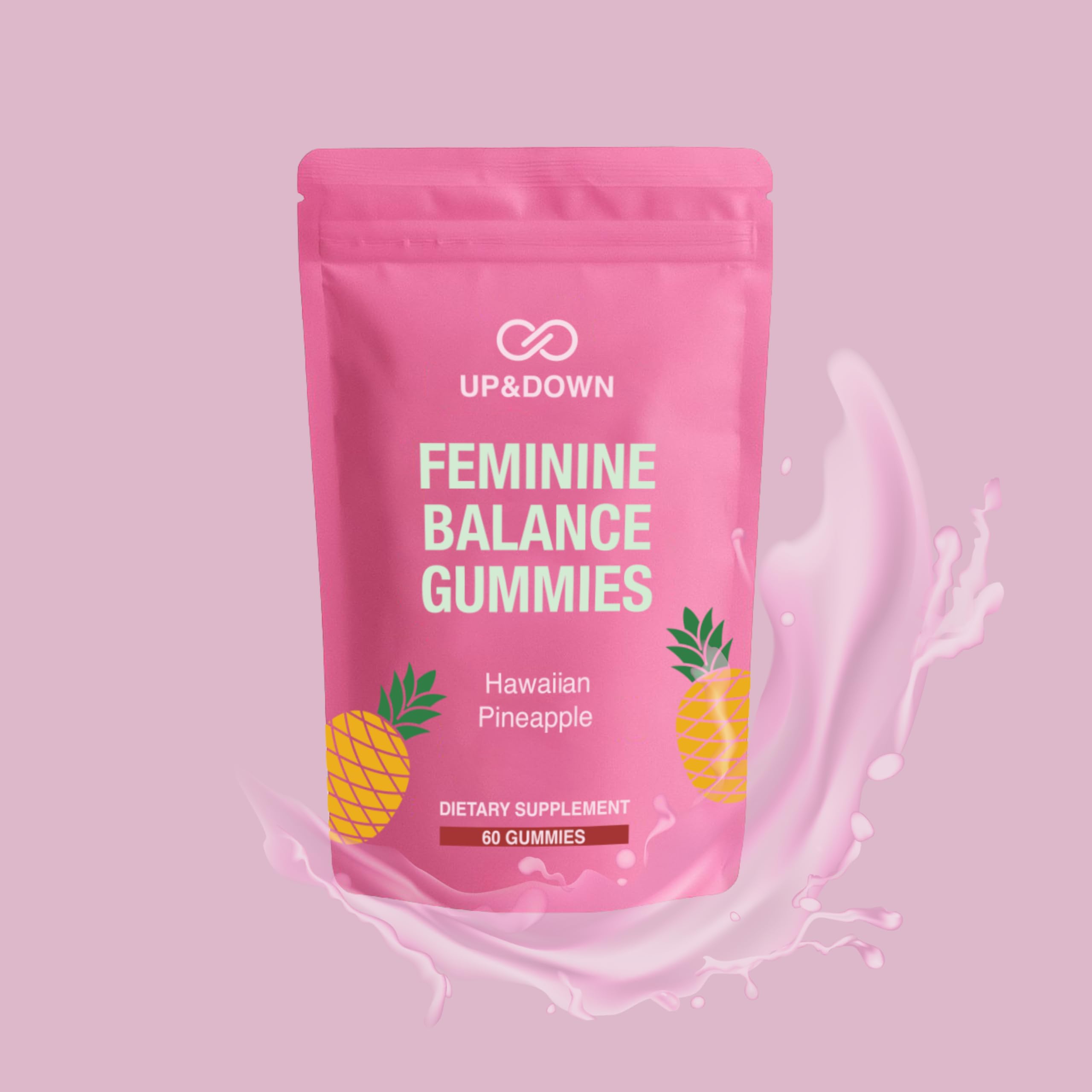 Up&Down Supplements Premium Feminine Balance Gummies for Women | PMS Relief, Mood & Cycle Support | Pineapple + Vitamin C | Ashwagandha & Chasteberry | Vegan, Non-GMO, Gluten Free | 60 Gummies Up&Down SupplementsAu supplements