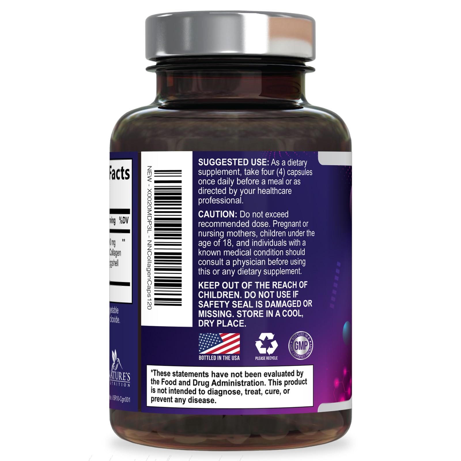 Multi Collagen Pills 2400 mg - Advanced Types I, II, III, V, X - Hydrolyzed Multi Collagen Peptides Pills, Collagen Supplements for Women & Men - Hair, Skin, & Nail Support Supplement - 120 Capsules Nature's NutritionAu supplements