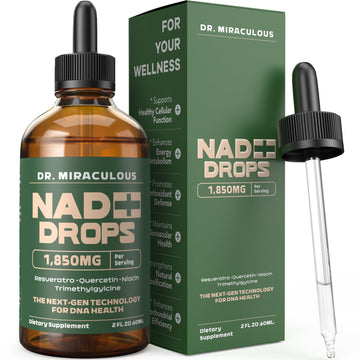 Dr. Miraculous Pure NAD+ Supplements 1850mg Liquid Drops for Women & Man | Nicotinamide Riboside Organic NAD Plus Boosting Supplement - Natural Lemon Flavor Dr. MiraculousAu supplements