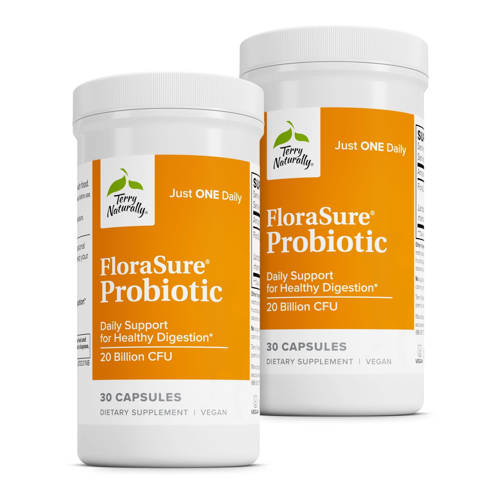 Terry Naturally FloraSure Probiotic - Digestion Supplement to Aid Against Occasional Bloating & Support Gas Relief - Gut Health Support with Bifidobacterium Bifidum - 30 Capsules (Pack of 2) Terry NaturallyAu supplements