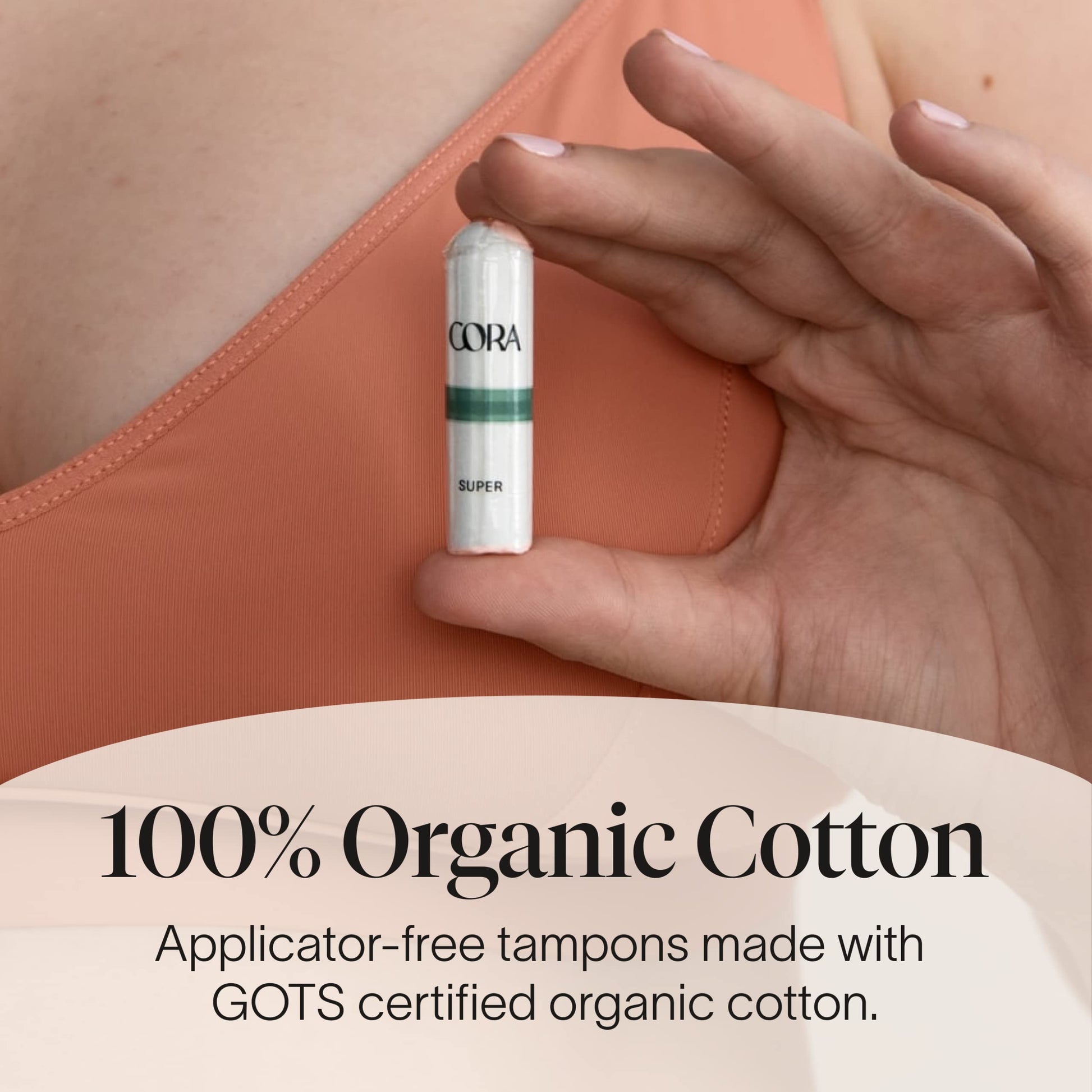 Cora 100% Organic Cotton Non-Applicator Tampons | Ultra-Absorbent, Unscented, Natural, Non-Toxic CoraAu supplements