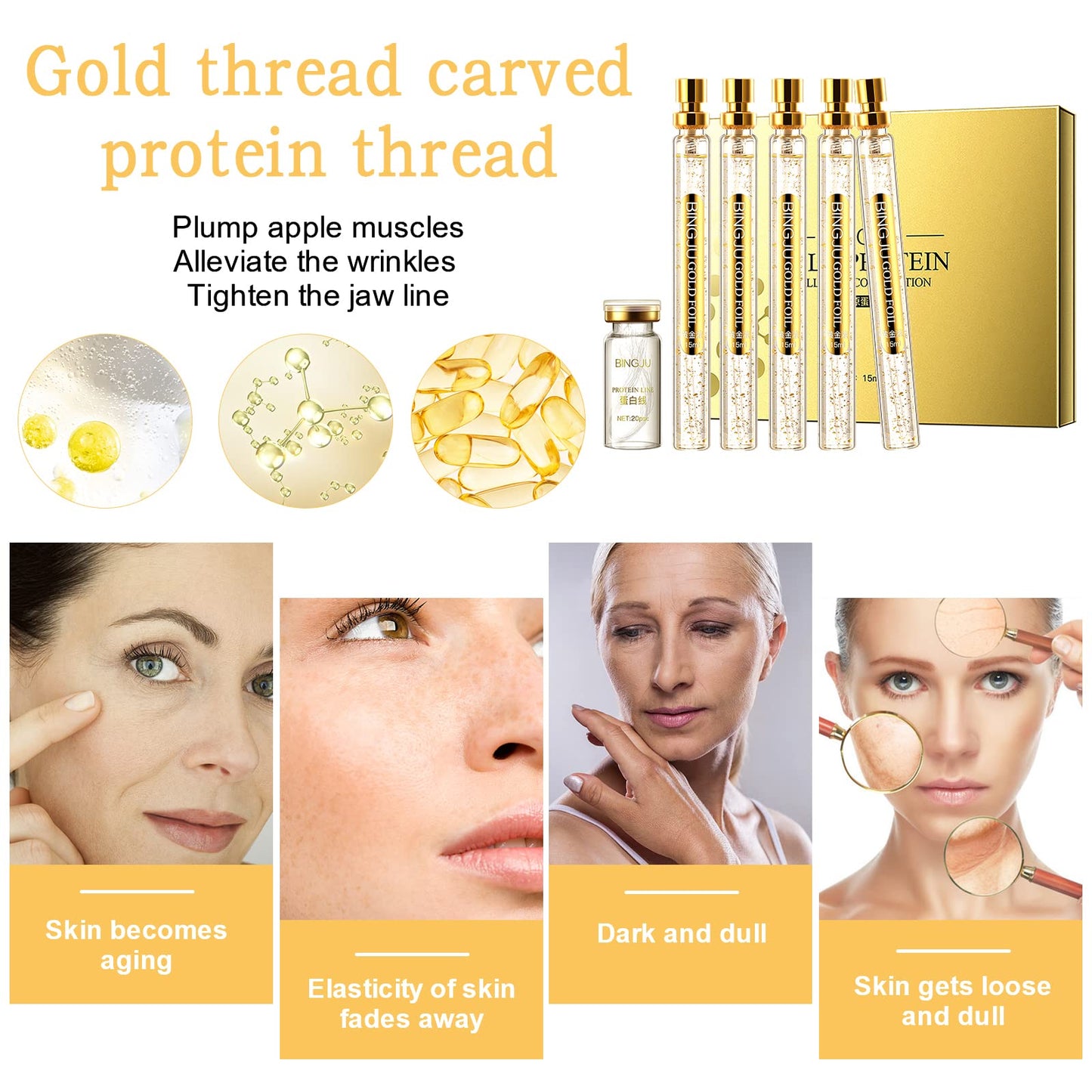 Instalift Korean Protein Thread Lifting Set, Absorbable Collagen Threads for Face Lift, Soluble Protein DRTRUUS supplements