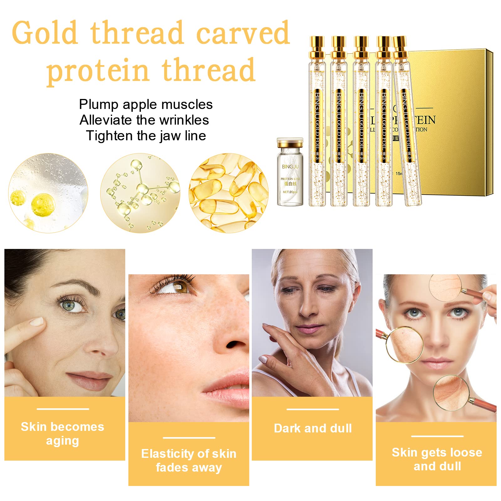 Instalift Korean Protein Thread Lifting Set, Absorbable Collagen Threads for Face Lift, Soluble Protein DRTRUAu supplements