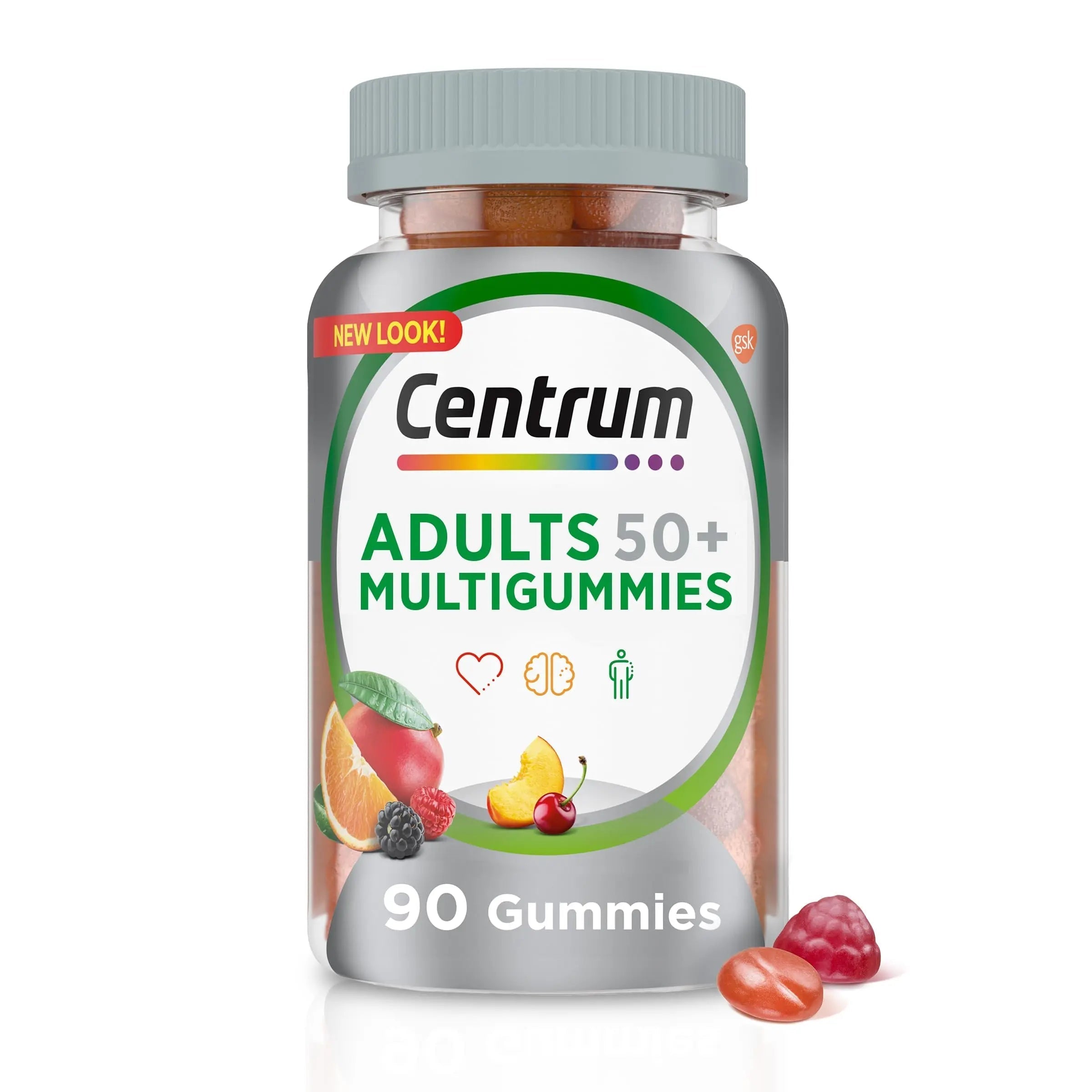 Centrum MultiGummies Gummy Multivitamin for Adults 50 Plus, Multivitamin/Multimineral Supplement with Calcium CentrumAu supplements