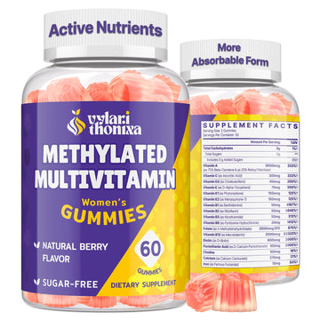 Vylarithonixa Methylated Multivitamin Gummies for Women – MTHFR Supplement Contains Methylfolate, Methylated B12, TMG & Vitamins A C E K – Energy, Immune & Skin Support VylarithonixaUS supplements
