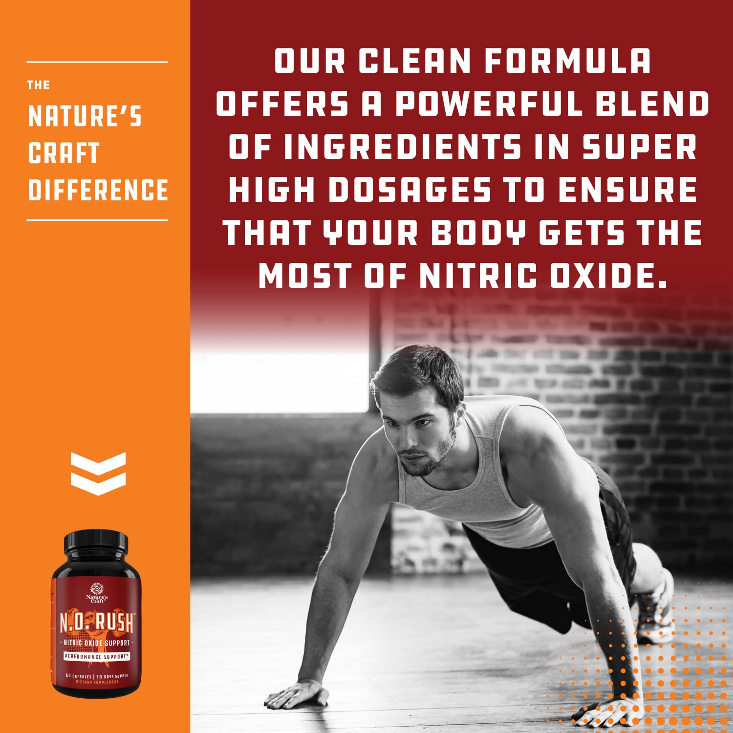 Nitric Oxide Support Pills - Natural Workout Supplement & Exercise Enhancer - Boost Energy Natures CraftAu supplements