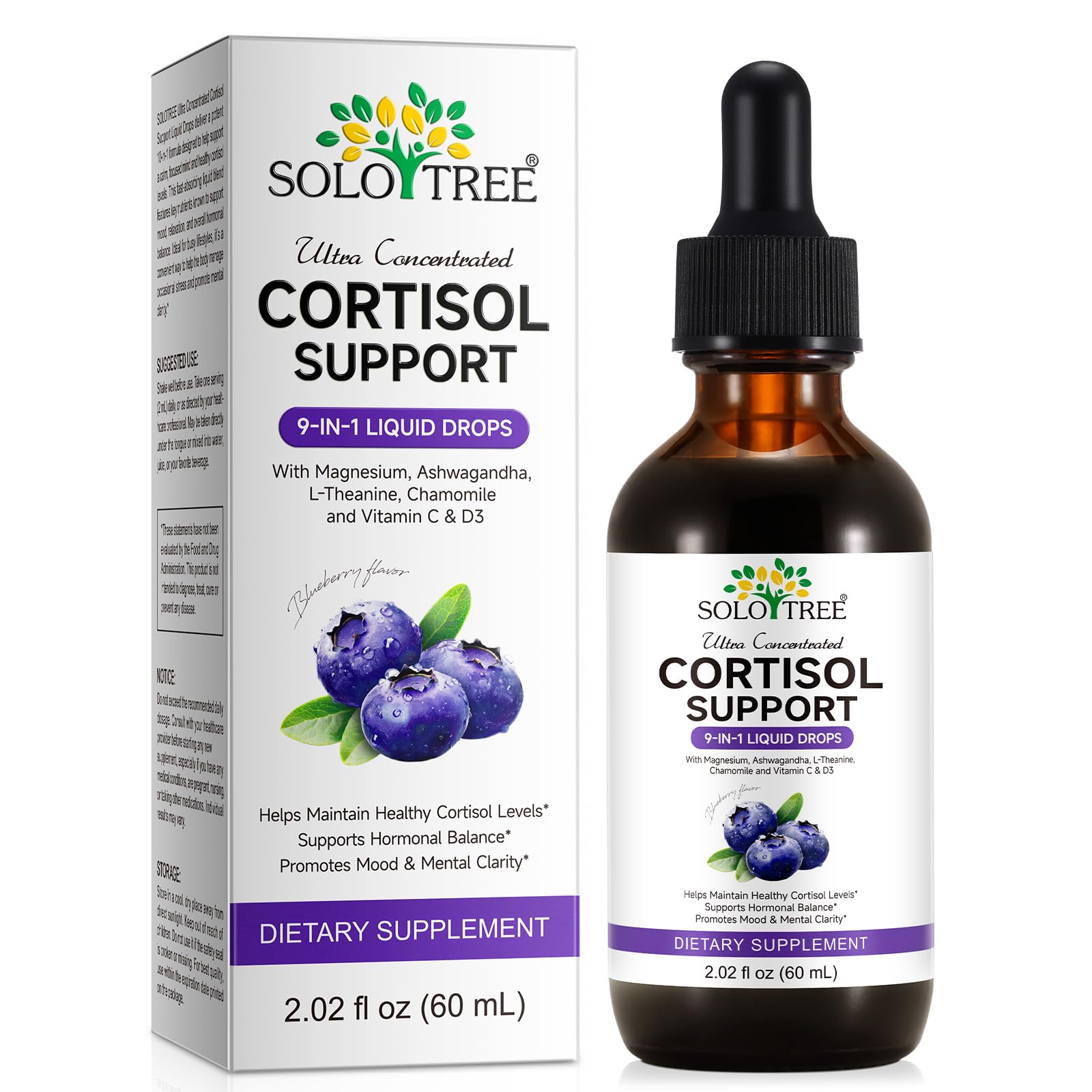 NIFEISHI Cortisol Reducer & Manager Liquid Drops for Women & Men | Cortisol Supplements with Ashwagandha & Magnesium | 9-in-1 Stress & Mood Support, Blueberry Flavor-2.02 floz NIFEISHIAu supplements