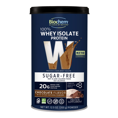 Biochem 100% Whey Sugar-Free Chocolate 20g, 12.5oz, Certified Vegetarian, Certified Glut BiochemUS supplements
