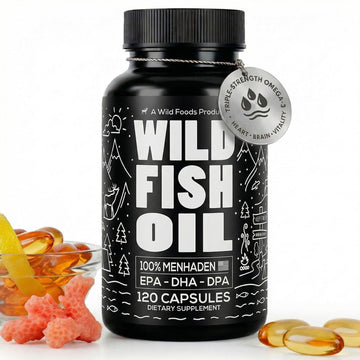 Wild Foods Omega 3 Fish Oil Supplement, 120 Capsules (1 pk) | Wild Caught, Burpless, Odorless, Non-GMO, Gluten Free | DPA, DHA, EPA Triple Strength Heart & Joint Nutrition for Women & Men Wild FoodsAu supplements