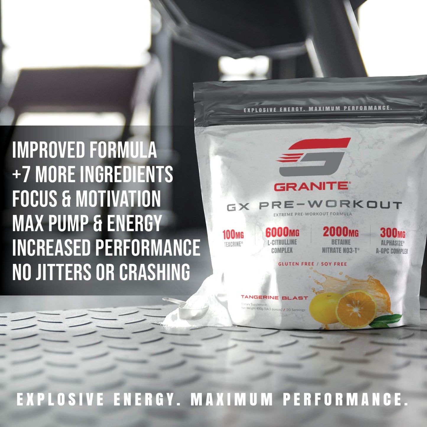 Granite GX Pre-Workout Supplement (Watermelon) Advanced Formula for Pump, Focus Granite SupplementsUS supplements