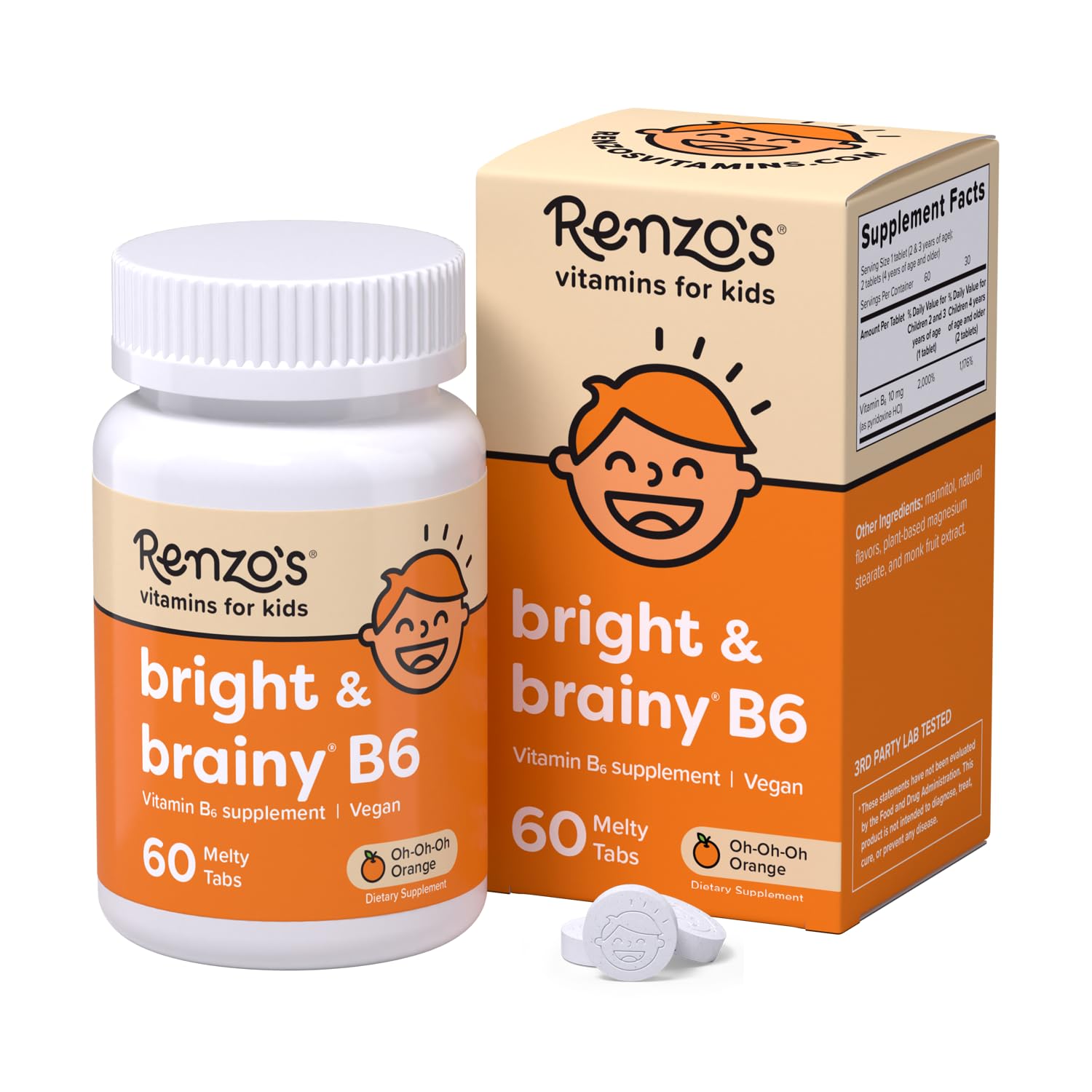 Renzo's Vitamins Adventurous Kid Bundle - Picky Eater Kids Multivitamin, Vitamin D3 for Kids, and Bright & Brainy Vitamin B6 Renzo'sUS supplements