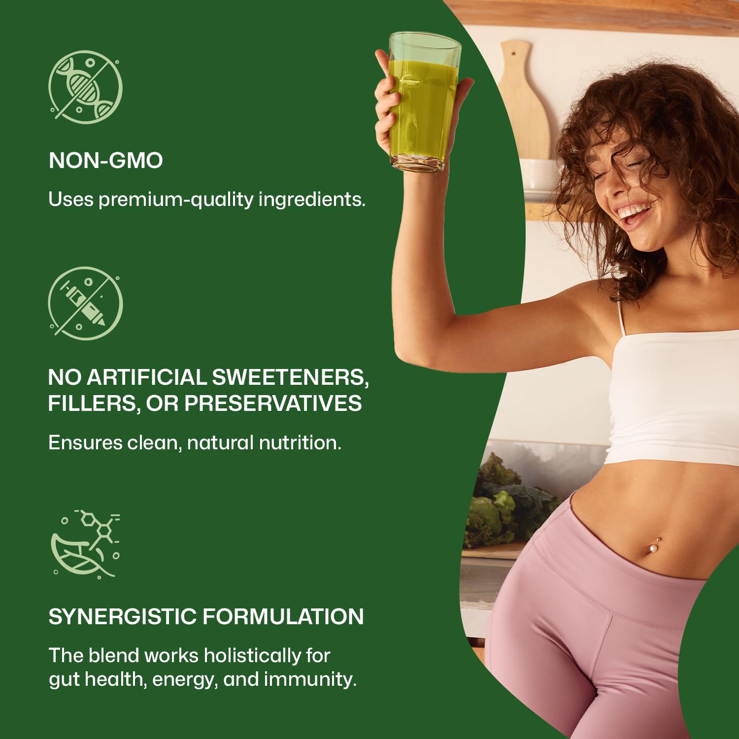 ColonBroom Superfood Greens Powder Supplement | Super Greens Juice Powder with Probiotics, Prebiotics, Spirulina & Chlorella | Natural for Energy, Immunity, Digestion & Detox Support | 28 Servings ColonBroomAu supplements