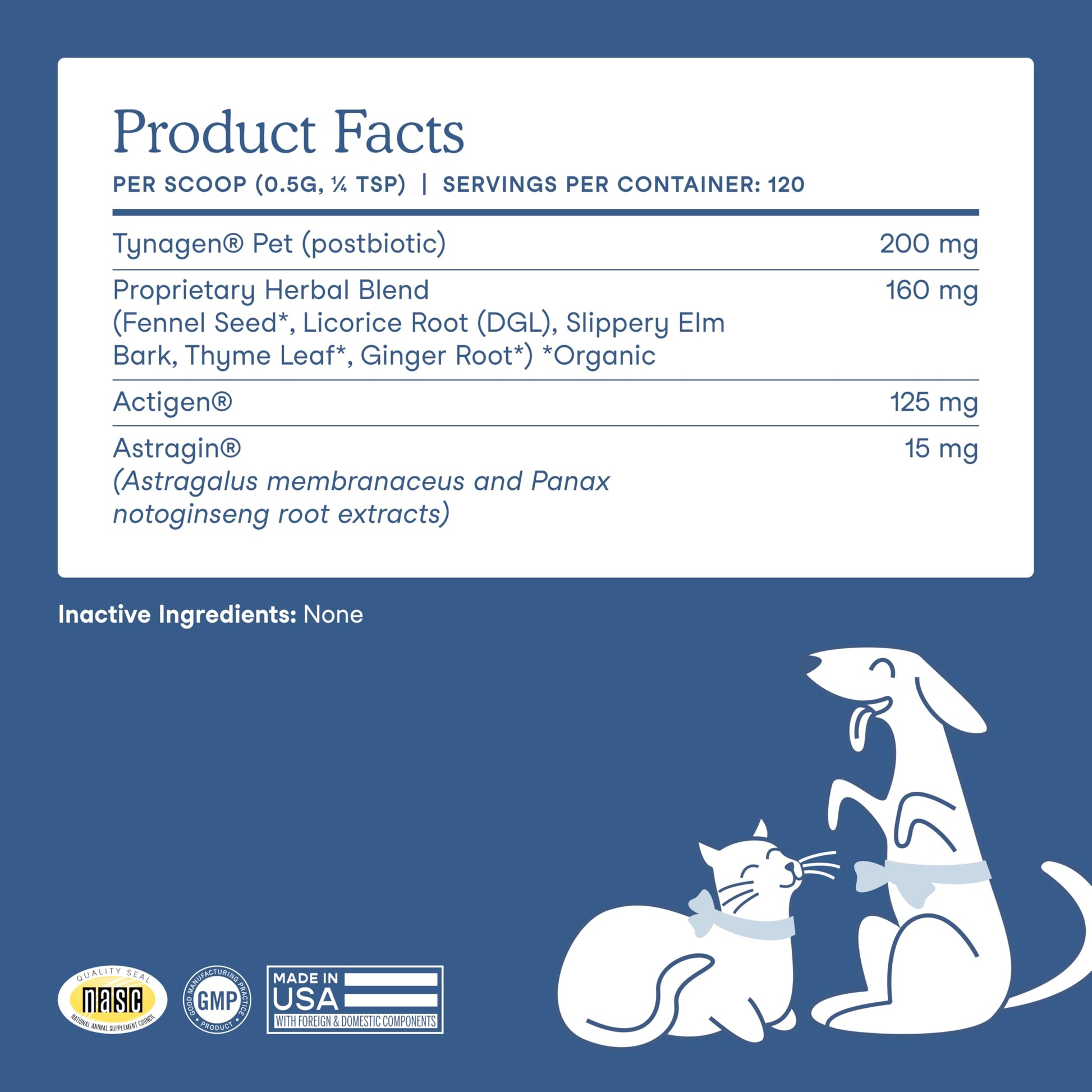 Fera Pets Postbiotics Plus Prebiotics for Dogs & Cats - with Slippery Elm - Promotes Optimal Digestive Health & Inflammatory Response - Enhances Immunity - 120 Scoops Fera PetsAu supplements