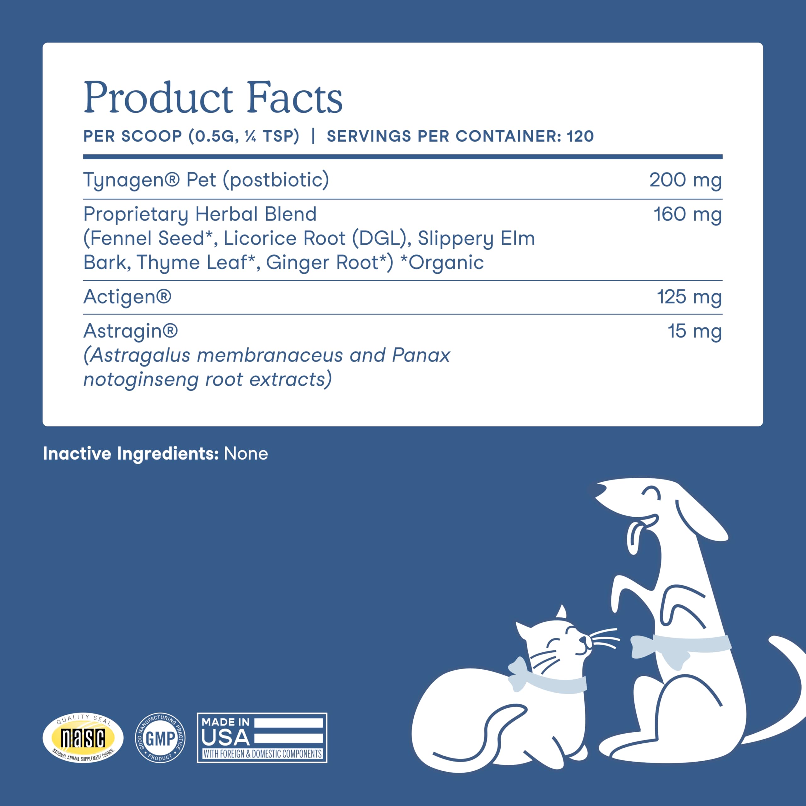 Fera Pets Postbiotics Plus Prebiotics for Dogs & Cats - with Slippery Elm - Promotes Optimal Digestive Health & Inflammatory Response - Enhances Immunity - 120 Scoops Fera PetsAu supplements