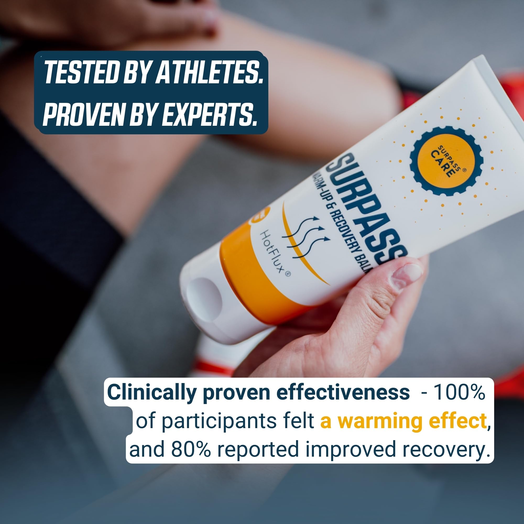 Surpass Warm up & Recovery Balm 6.76oz - HotFlux Muscle & Joints Relief Rub - Innovative Body Warming - After Sport Recovery Support - Feet, Neck & Shoulders, Lower Back, Knees - No Irritation Surpass-CareAu supplements