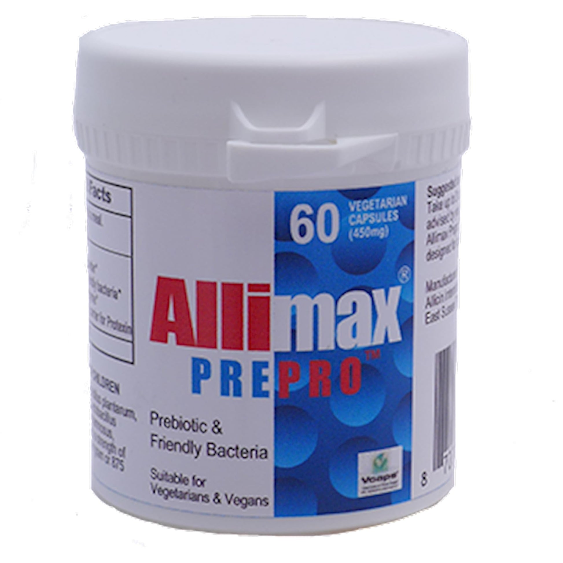ALLIMAX Pre Pro - 60 Caps. Stabilized allicin Plus prebiotics, probiotics and Digestive enzymes. ALLIMAXAu supplements