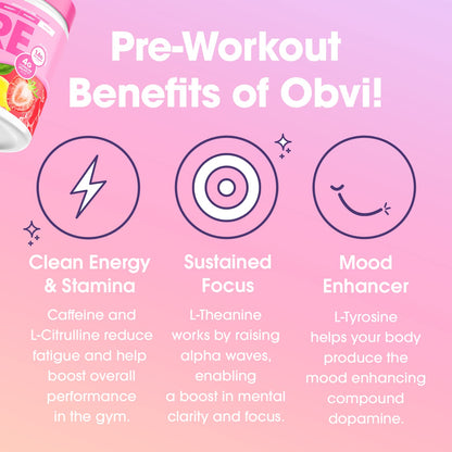 Obvi Pre Workout for Women, Preworkout, Designed for Energy, Stamina and Focus ObviUS supplements