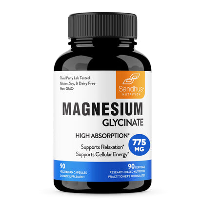 Sandhu's Superior Absorption Magnesium Glycinate 775mg|140mg Elemental Magnesium Sandhu'sUS supplements