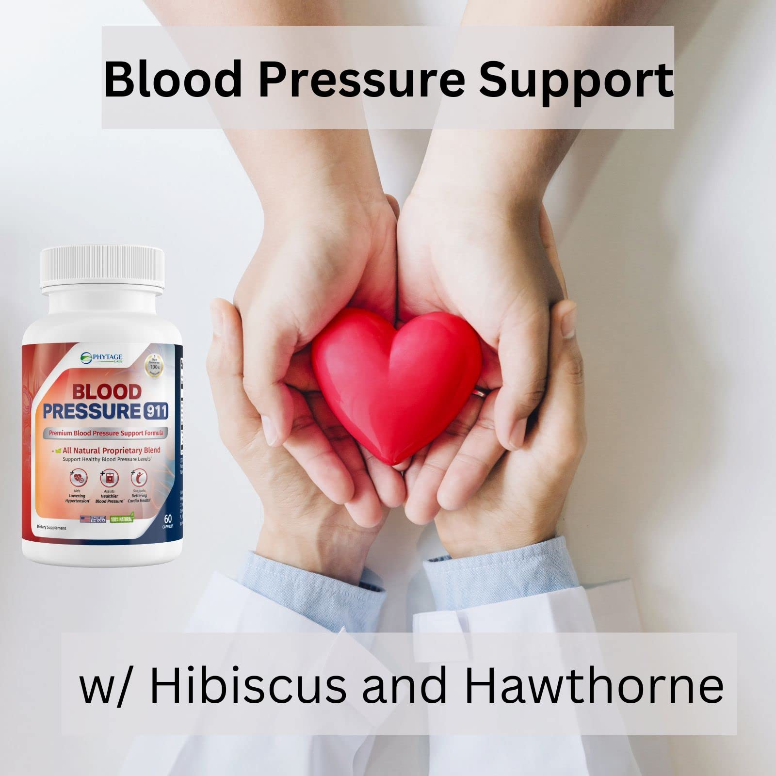 Phytage Labs Blood Pressure 911 Premium Supplement - BP Support Pills. 60 Capsules Phytage LabsAu supplements