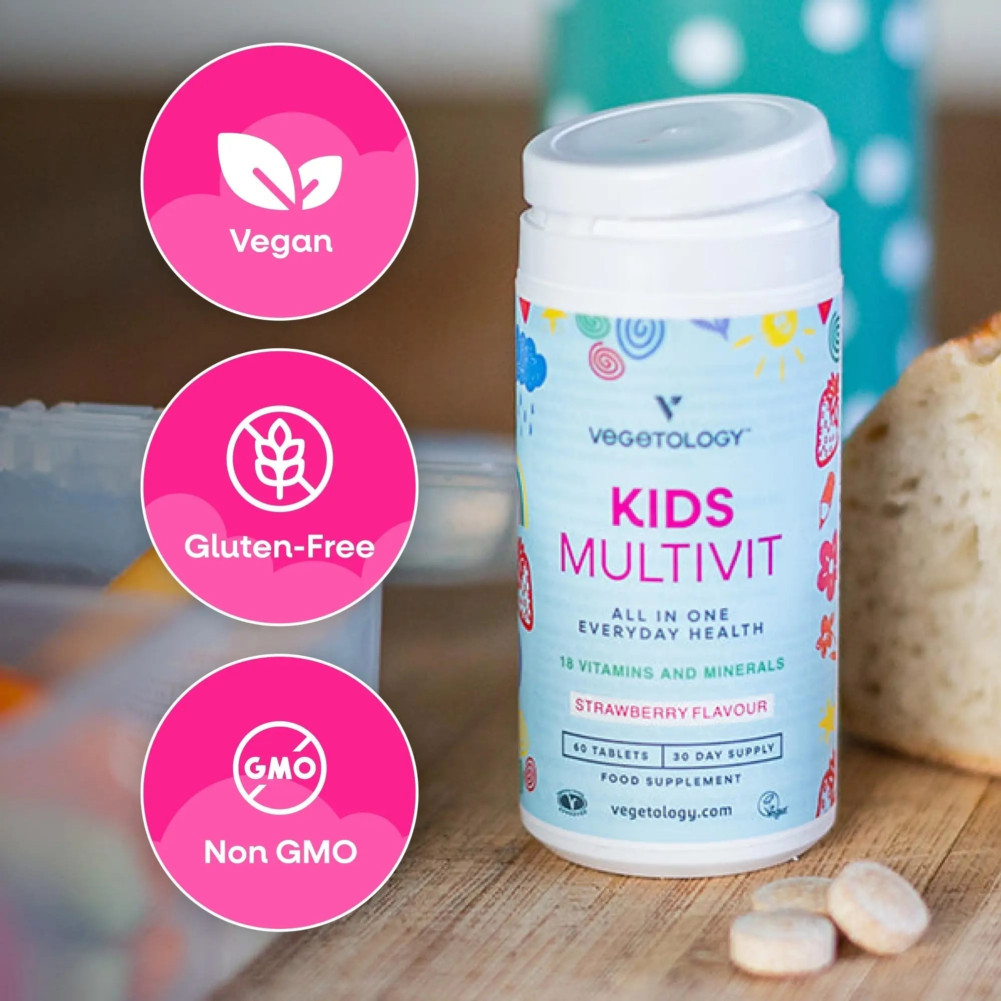 VEGETOLOGY Kids MultiVitamin Supplement, Vegan Chewable Multivitamin for Immune Support, Energy, & Growth, 18 Essential Vitamins & Minerals VEGETOLOGYAu supplements