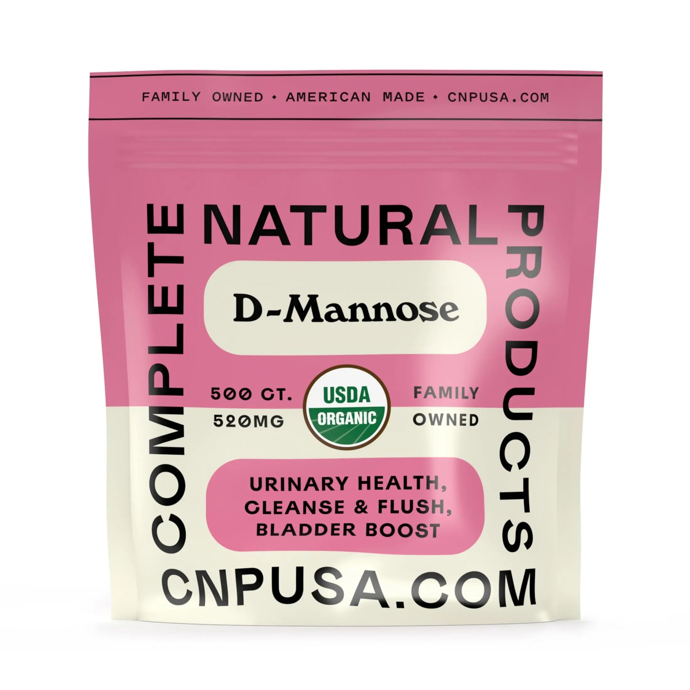 D Mannose 520mg Capsules - Organic D Mannose Supplement for UT Support, Urinary Tract Bladder Health Pills, Plant Based Formula, Vegan Non GMO, No Fillers, 500 Capsule Count Made USA Certified Kosher Complete Natural ProductsAu supplements